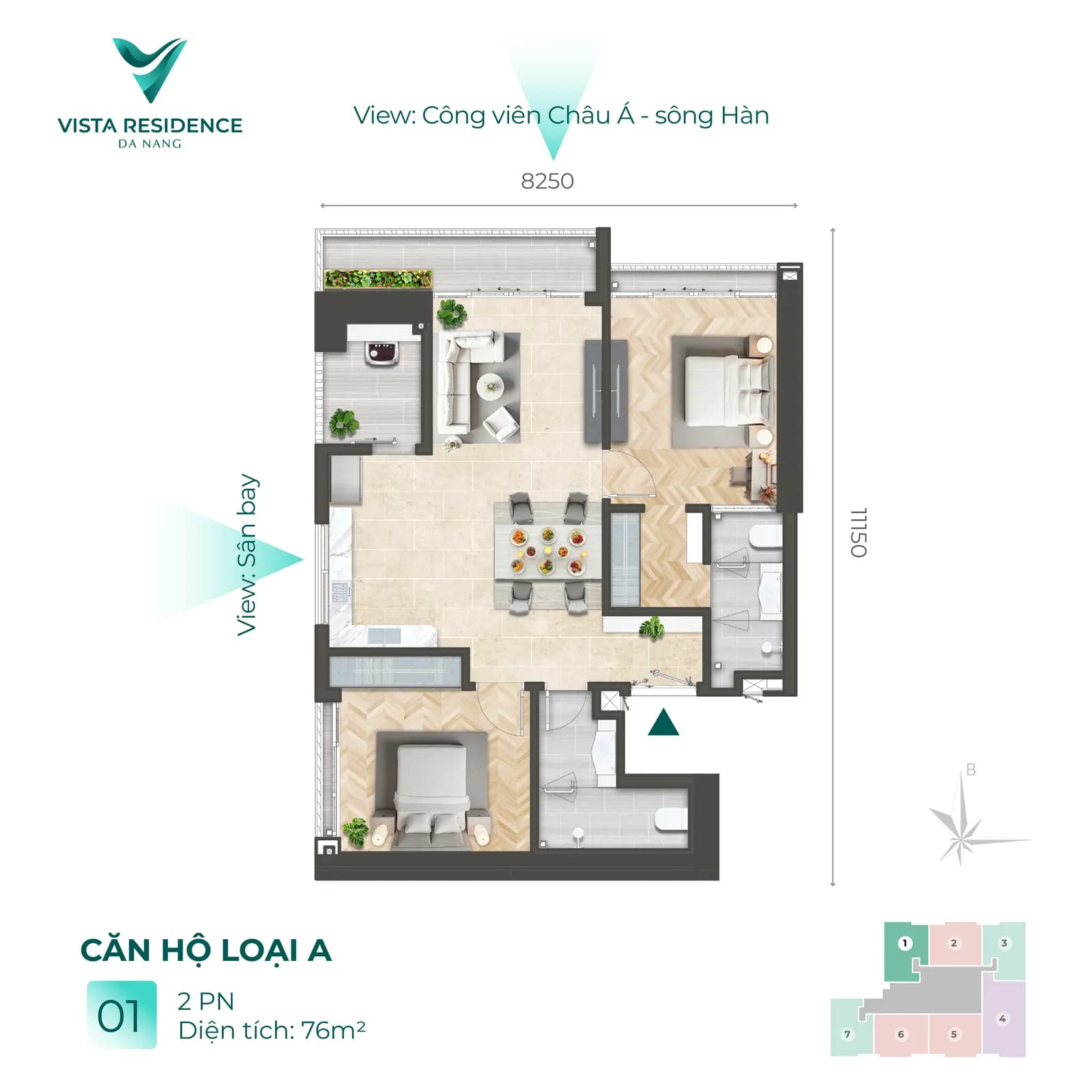 Mặt bằng căn hộ 1