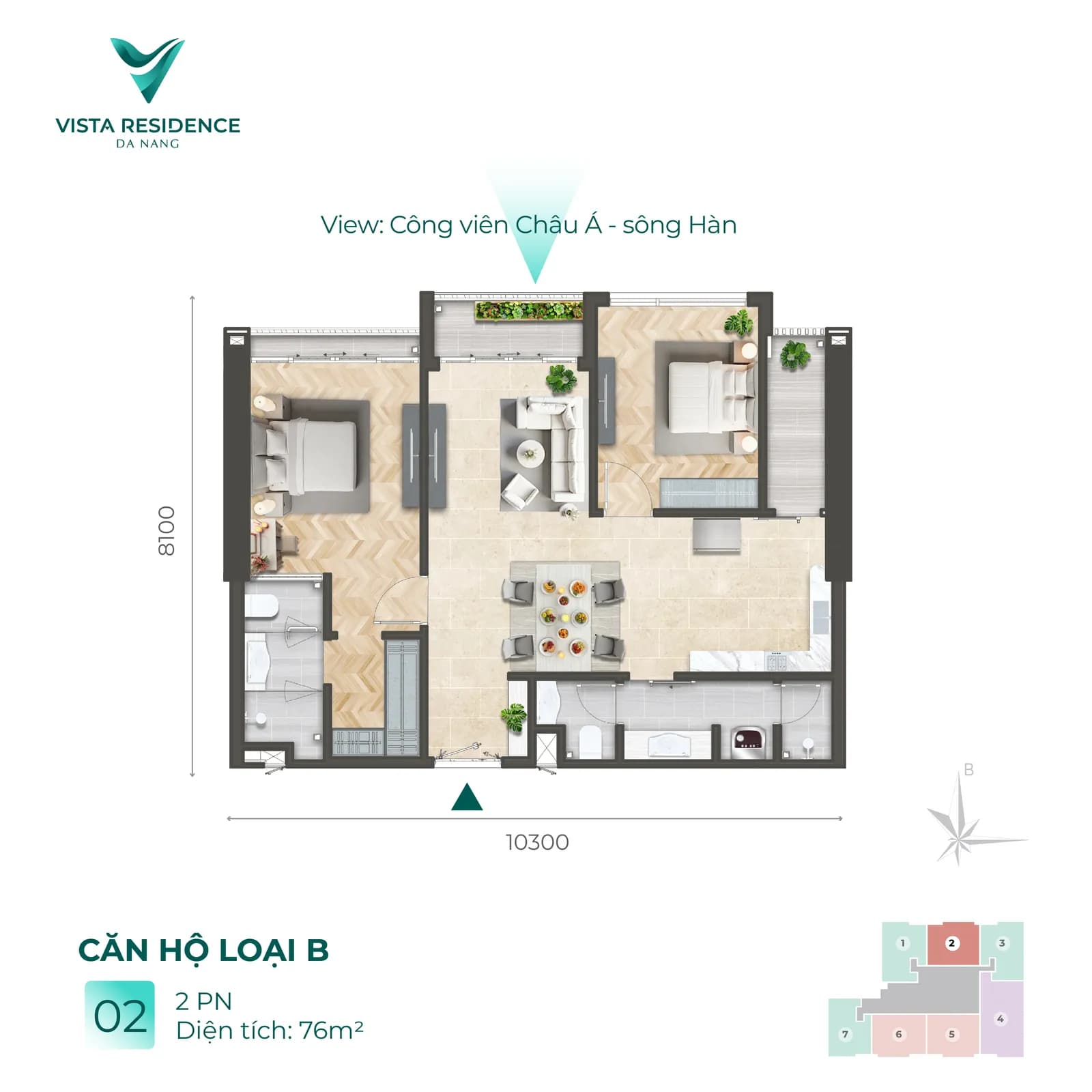 Mặt bằng căn hộ 2