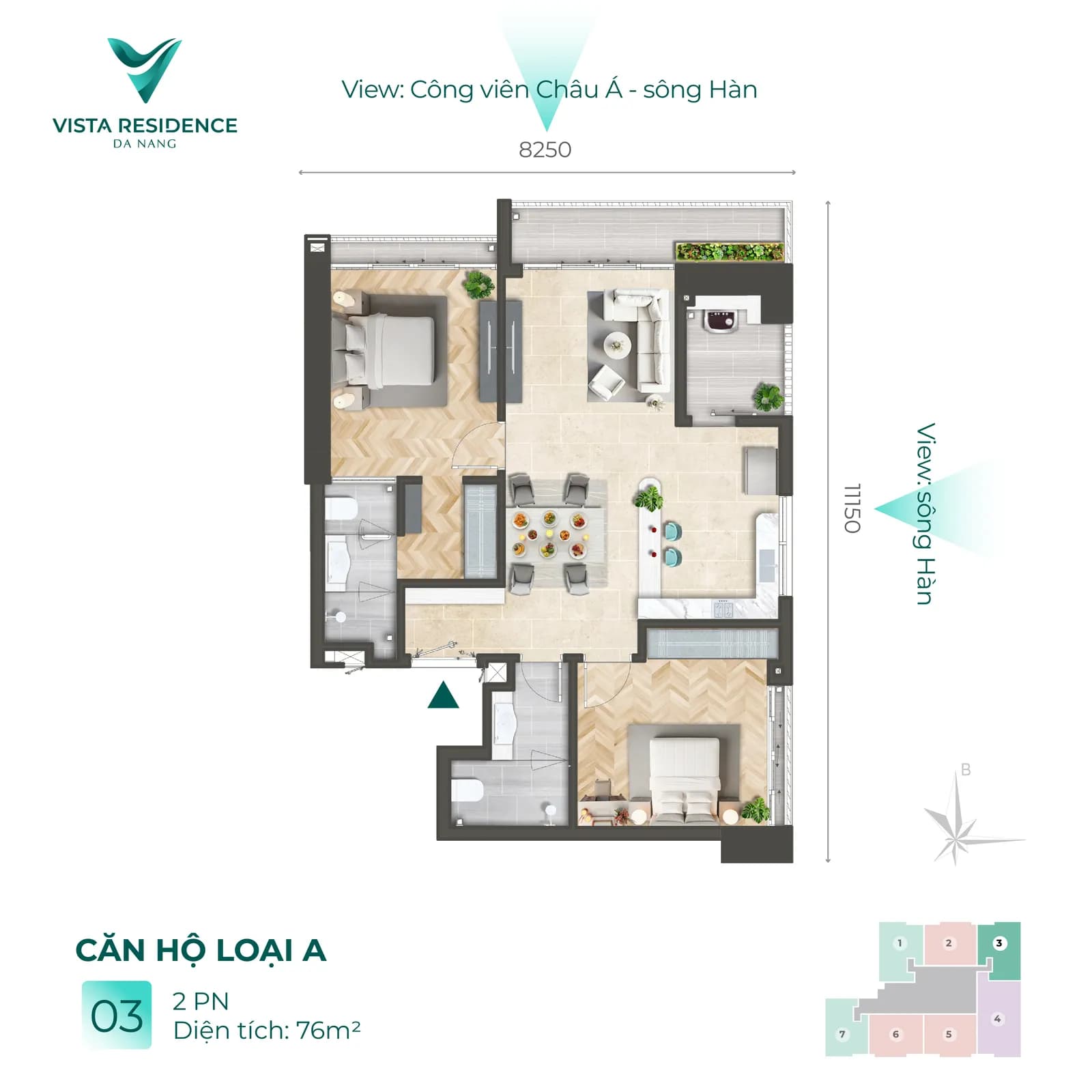 Mặt bằng căn hộ 3