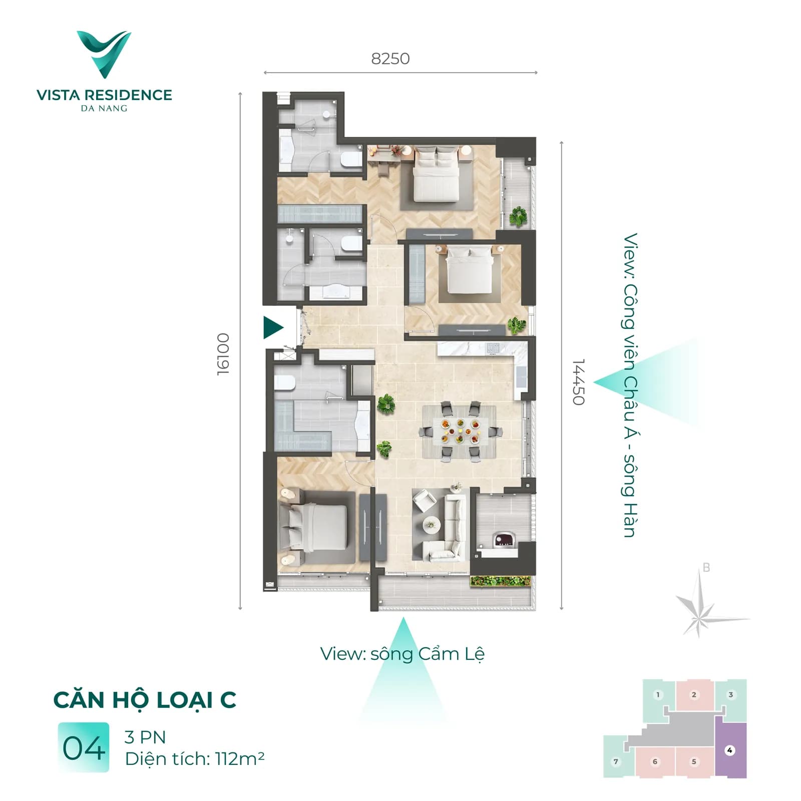 Mặt bằng căn hộ 4