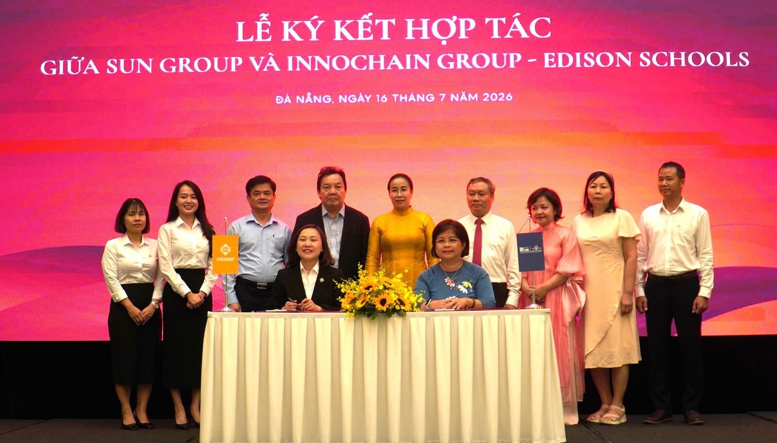 Sun Group ký kết hợp tác cùng InnoChain Group – Edison Schools phát triển hệ thống trường phổ thông liên cấp tại Khu đô thị Nam Hòa Xuân