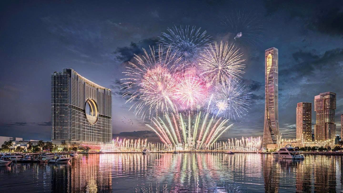 Phối cảnh Sun Galaxy Complex - công trình kiến trúc điểm nhấn bên sông Hàn, mảnh ghép được kỳ vọng nâng tầm không gian văn hóa, giải trí và kinh tế đêm của Đà Nẵng.