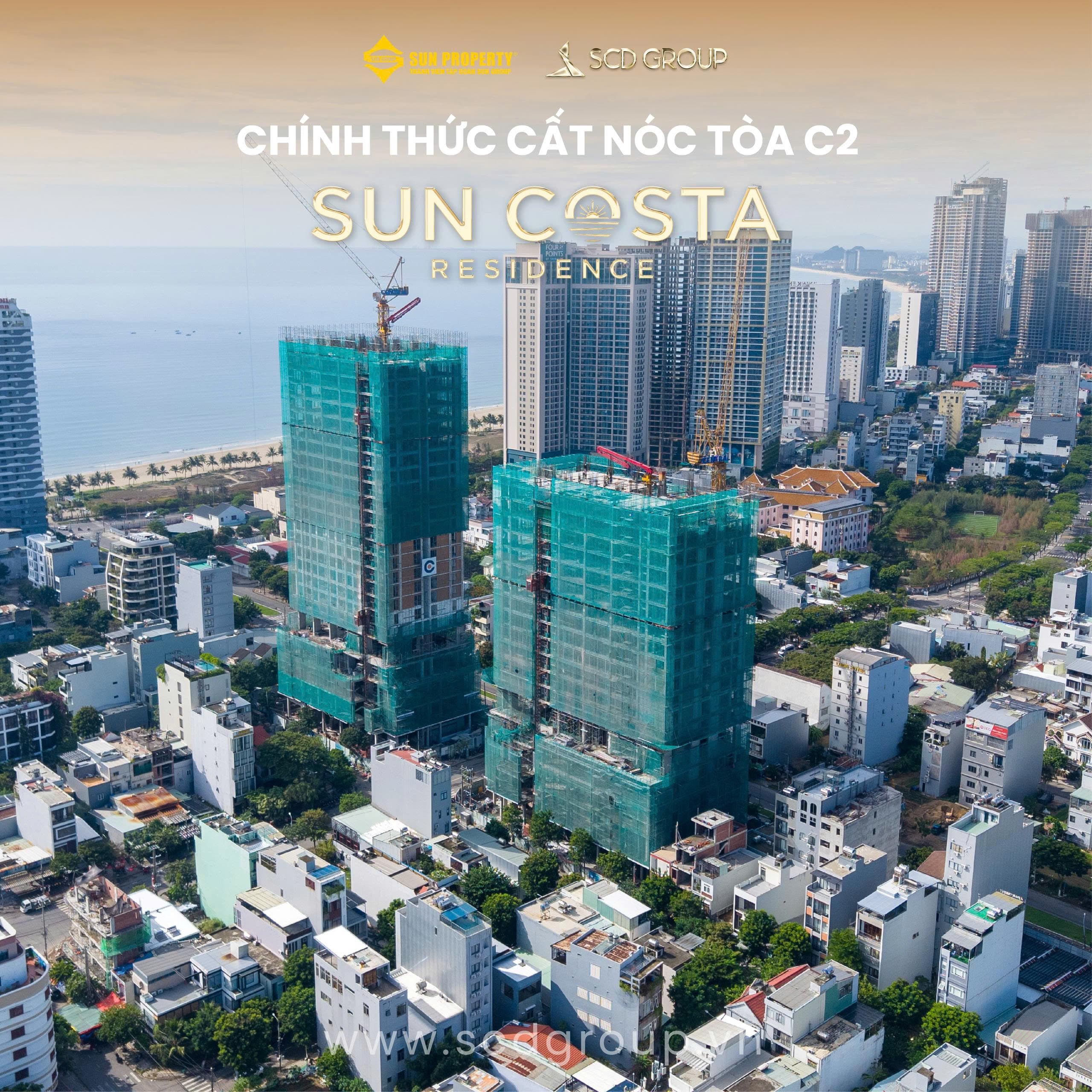 Chính thức cất nóc tòa C2 Costa Residence.