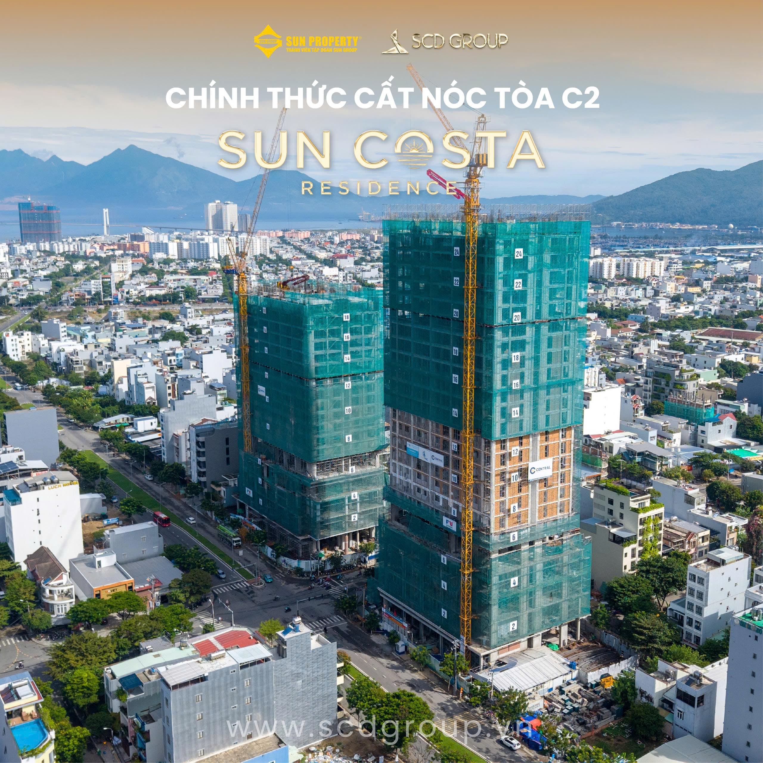 Chính thức cất nóc tòa C2 Costa Residence.