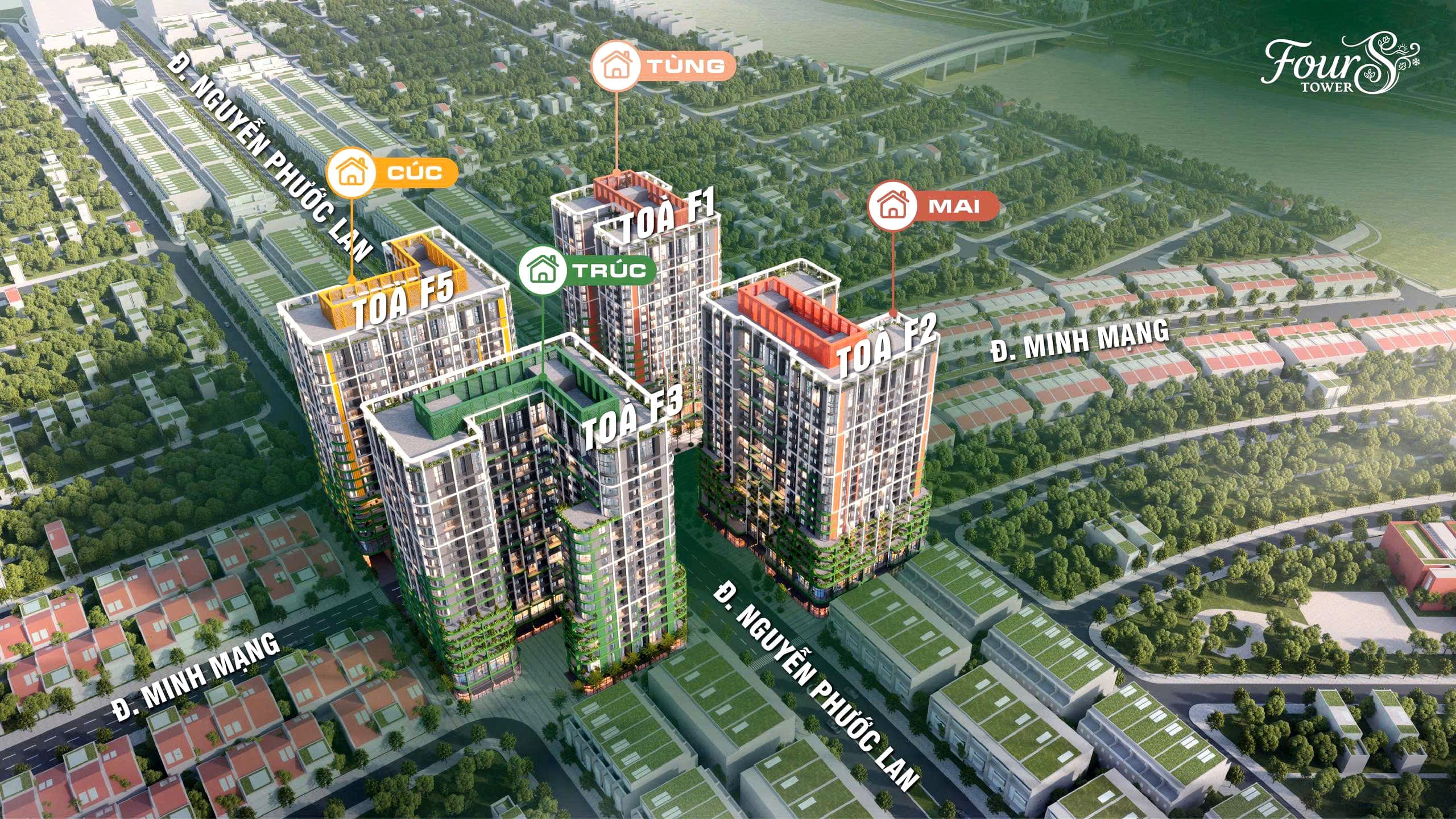 Dự án FourS Tower tại trung tâm Nam Hòa Xuân chính thức ra mắt tòa F2. Ảnh: Nguồn Internet.