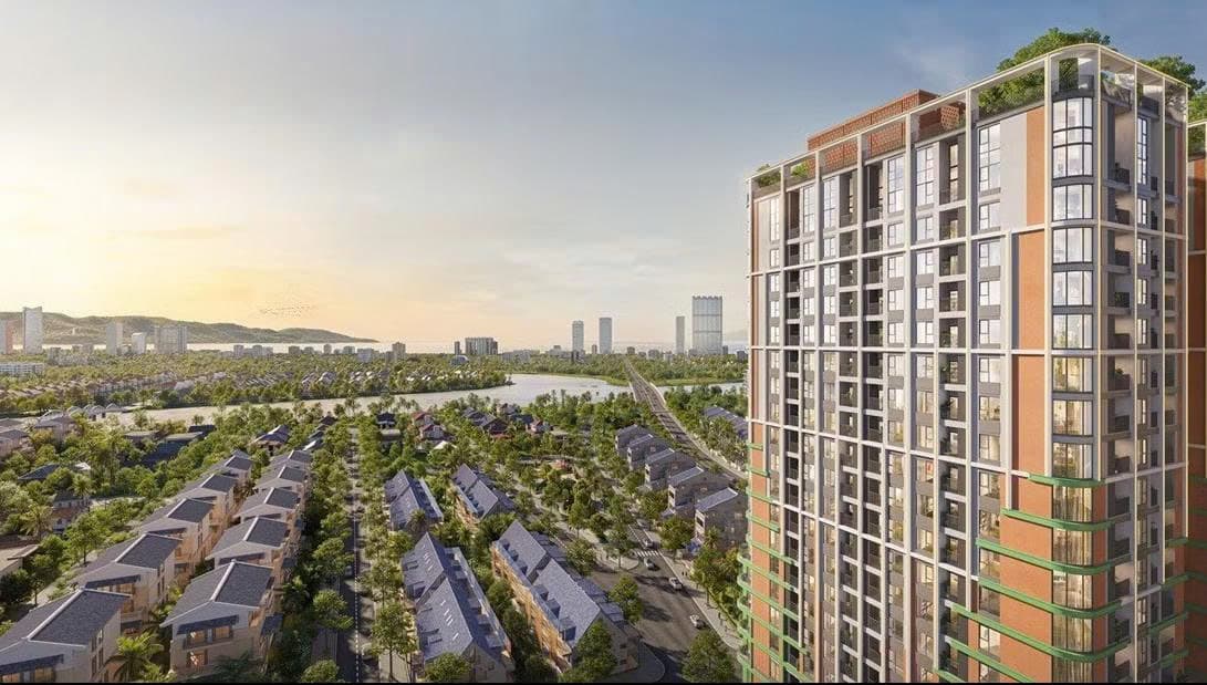 Tháp Mùa Xuân lấy sắc mai vàng làm chủ đạo, tạo nên sự tươi mới và rực rỡ về thị giác. Ảnh minh họa: Sun Property