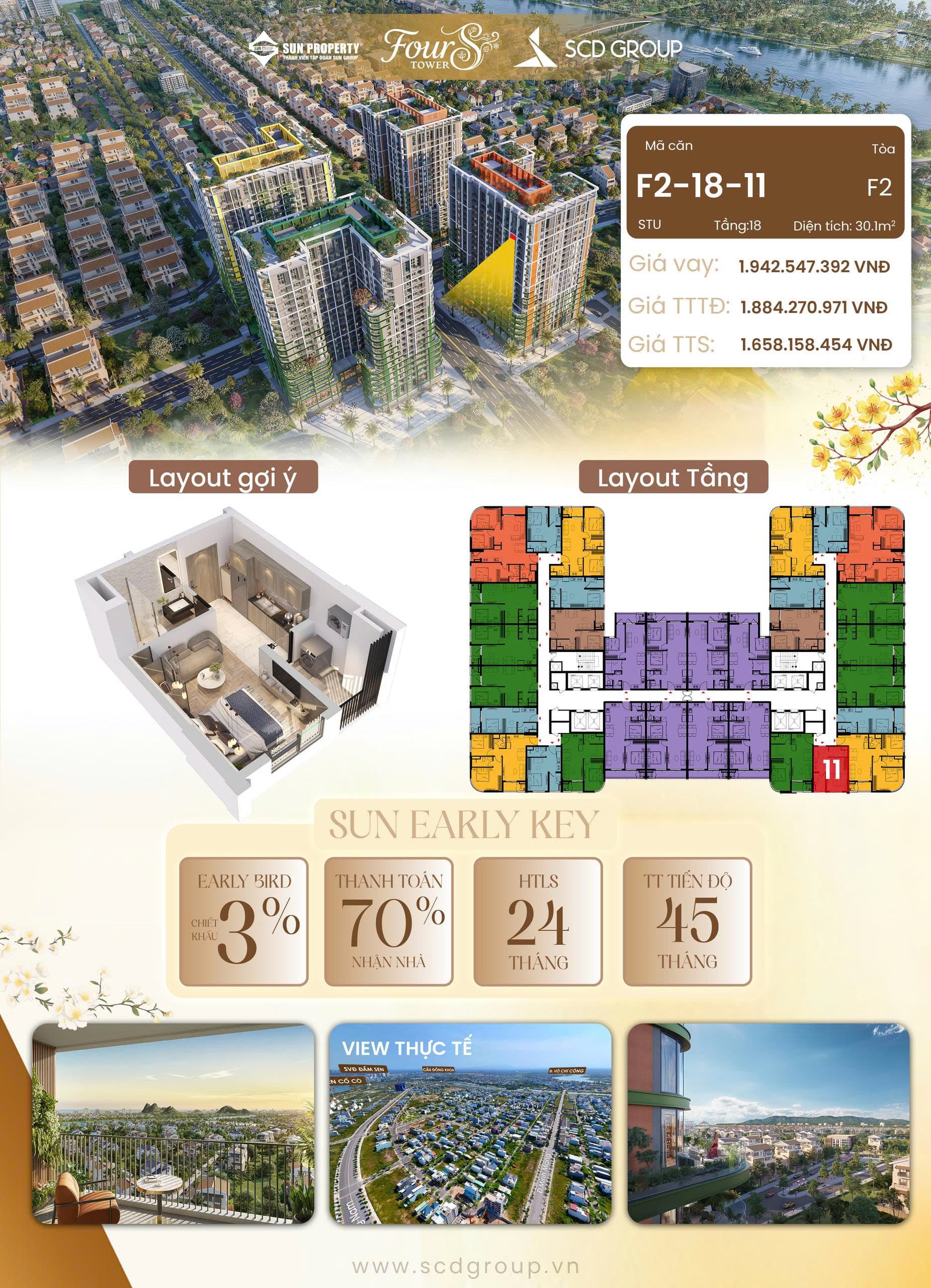 Căn hộ Studio Fours Tower F2