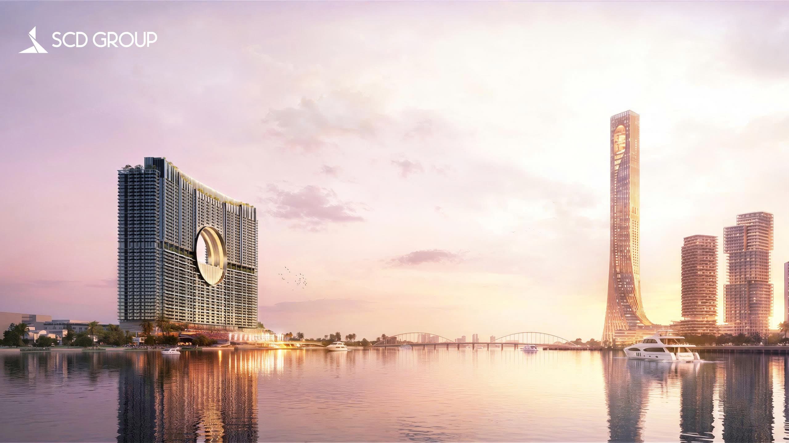 Dự án Sun Galaxy Complex nằm trong đại đô thị Da Nang Downtown trở thành biểu tượng mới của TP với tháp Aurora. Ảnh: Sun Property.
