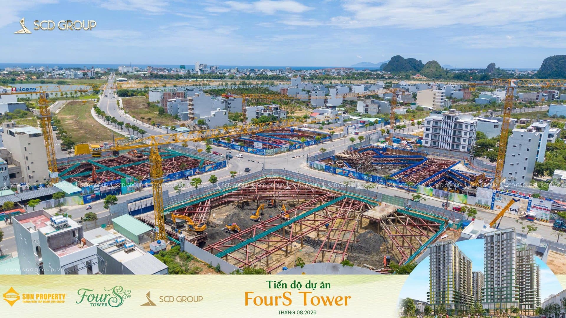 Cập nhật tiến độ dự án FourS Tower tháng 08/2026.