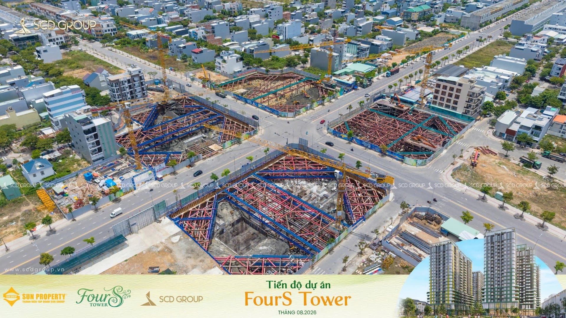 Cập nhật tiến độ FourS Tower tháng 08/2026
