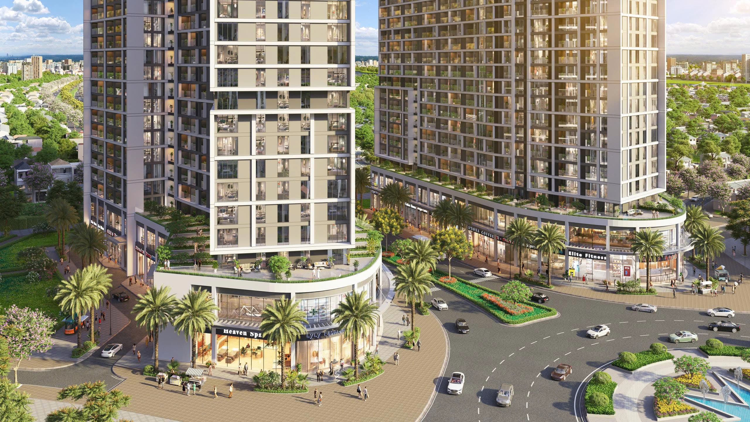 Sản phẩm shophouse khối đế với thiết kế trần cao 7m, mở ra không gian lý tưởng cho đa dạng các mô hình kinh doanh. Ảnh: Sun Property.