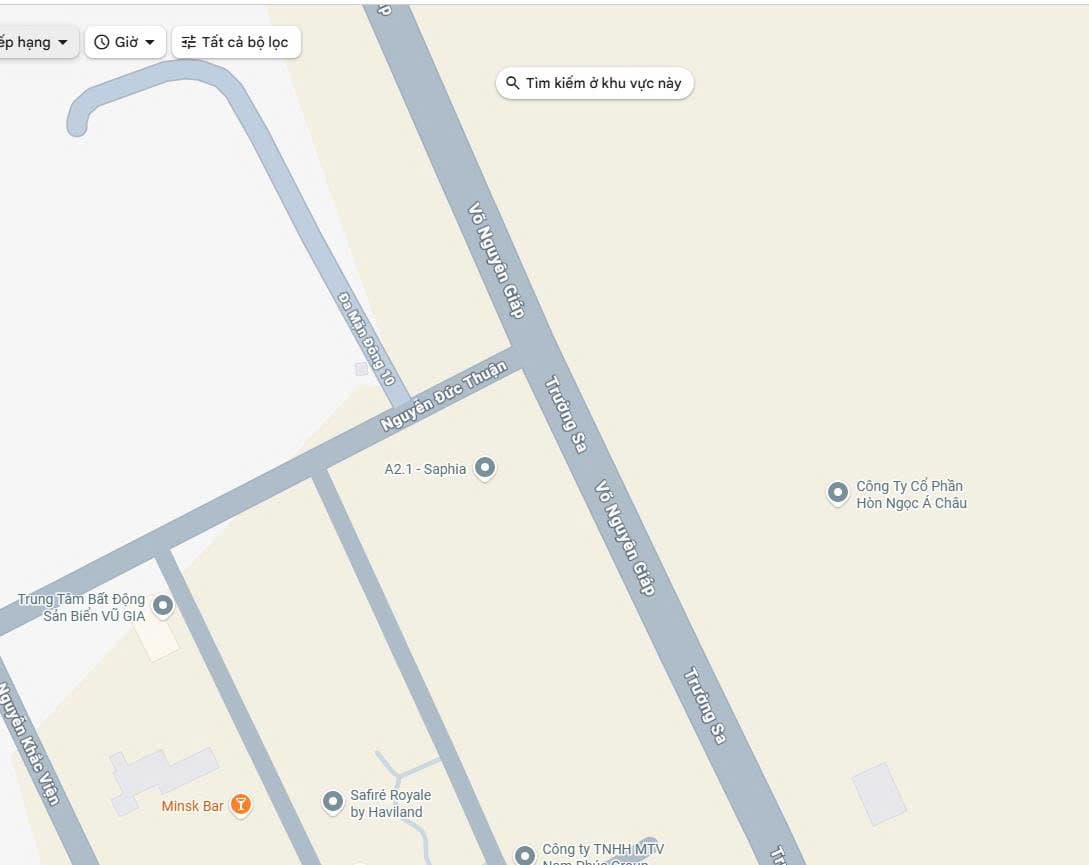 Vị trí độc tôn trên tuyến đường biển đắt giá của dự án Sun Saphia Residence.